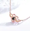 Regalo de Navidad Lenguaje del Amor Te Amo Collar Yulu Tú Alce Copo de Nieve Colgante de Aleación Venta al por Mayor