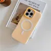 Funda Magnética de Color Caramelo con Textura para iPhone16promax Apple 15 Funda para Teléfono Móvil 14 Funda Suave 13 Color Sólido 11
