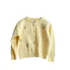 Suéter Bonito Bordado para Niñas 2025 Otoño Ropa de Primavera y Otoño para Niños 2025 Nuevo Cárdigan de Punto con Chaqueta para Niñas