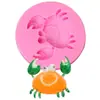 Molde de silicone líquido de caranguejo decoração de bolo de chocolate DIY molde de açúcar para assar