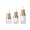 Botellas gotero de vidrio transparente 20ml 30ml 50ml Botellas de aceite esencial de fondo grueso Oro/Plata galvanizado Multitécnica Venta Directa de Fábrica