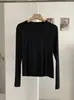 KEKEZOON Camiseta básica de manga larga con cuello redondo de color liso de modal, un top básico versátil, 8909