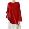 Dropshipping 100% Lana Pura Cuello de Una Línea Rizado Talla Grande Top Exterior para Mujer 25 Otoño e Invierno Nuevo Tejido