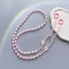 Lanyard para Teléfono Móvil Cruzado de 1.2 m Largo Cruzado para Llevar en la Espalda Ins Pequeña Flor Colgante de Perlas Funda para Teléfono Móvil Universal Anti-Bolsas