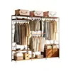 Arara de Roupas Aberta com Combinações Guarda-Roupa Simples para Quarto Closet Walk-in Prateleira de Armazenamento para Casa Guarda-Roupa de Chão