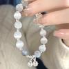 Pulsera de Campana de Piedra de Gato para Niñas Verano ins Diseño Nicho Cuentas de Alta Gama Pulsera Elegante para Novia
