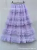 Vestido Largo Estilo Hada de Nicho 2026 con un Ambiente Minimalista Estilo Coreano, Falda de Media Capas Estilo Pastel con Parches de Malla 4809