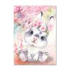 Pintura em tela para quarto com design de coelho animal de desenho animado, elefante, flor, bebê, nome chinês e inglês, núcleo de pintura decorativa