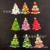 26 * 35mm fundo branco árvore de Natal botões de madeira cor impressão decorativa série da árvore de Natal
