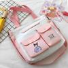 Bolso de hombro coolomi japonés bonito, tutorial de dibujos animados para estudiantes de secundaria y preparatoria, bolso de mensajero portátil de gran capacidad.