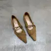 Sapatos Femininos Estilo Francês com Salto Escondido, Bico Fino e Estampa de Leopardo 2026 Novos Sapatos Mary Jane para Primavera e Outono para Combinar com Vestidos
