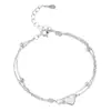Comercio exterior nuevo pulsera de corazón de melocotón Amazon cadena de cuentas de moda colgante de amor decoración de pie individual doble transfronterizo en stock al por mayor