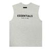 Esenciales Hhh Marca de Moda Americana Flocado Básico Sin Mangas Niebla Camiseta de Verano Holgada High Street Camiseta Base para Hombre