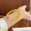 Pulseira de Ágata Amarela Natural e Calcedônia com Pixiu de Ametista Design DIY Pulseira Atacado Estilo de Luxo Diretamente do Fabricante