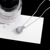 Colar Curto Totalmente Cravejado Feminino Zircônia Brilhante Pingente de Diamante Quadrado Corrente Simples Geométrico Estilo Coreano Banhado a Platina Clavicular