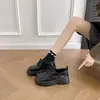 630-1~Zapatos Pequeños de Cuero Estilo Británico para Mujer 2026 Nuevos Primavera y Otoño Retro Tacón Medio Suela Gruesa Con Cordones Suela Gruesa Zapatos de Mujer