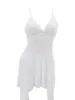 Camisón de encaje para mujer, con paneles de malla transparente, un diseño sexy de espalda abierta y un estilo seductor y atractivo, perfecto como lencería o ropa de estar por casa.. 8012