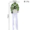 Decorações de Flores para Encosto de Cadeira de Jardim ao Ar Livre, Decorações de Flores para Cadeiras de Corredor de Casamento na Igreja, Flores Artificiais para Maçanetas de Porta de Eventos de Negócios em Hotéis