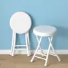 Silla Plegable Taburete Pequeño Uso en Casa Taburete Plegable Resistente Taburete Alto Taburete Sencillo con Respaldo Taburete Redondo Portátil
