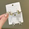 Pendientes de aro pequeños estilo francés con esmalte de goteo y diamantes, pendientes de nicho de lujo ligero, vintage, de temperamento exquisito, para mujer, para ir al trabajo