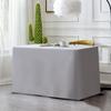 Mantel rectangular de poliéster con borde cruzado de tela de color sólido para bodas, hoteles, restaurantes, banquetes y actividades.