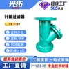 Filtro Tipo Y Revestido com Flúor Gl41F46-16C Flangeado Aço Fundido Revestido com Ptfe Norma Nacional Resistente a Ácido e Alcalino Resistente à Corrosão Válvula