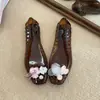 Sapatos de Gelatina de Cristal de Luxo, Tamancos, Sandálias Rasas de Moda para Praia Femininas, Versáteis, de Verão, Rasas, Antiderrapantes para Mulheres