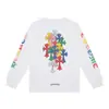 Versión Correcta Cro CH Algodón Puro de Alta Calidad Camiseta de Manga Larga Estampada para Hombre y Mujer Venta al por Mayor Artículos en Stock Venta al por Mayor Europea Americana Explosivo