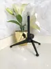 Tripé de Microfone Preto, Suporte de Microfone Dobrável, de Mesa, Fabricado nos EUA, Rosca de 5/8 de Polegada com Ranhura Dupla, Suporte de Microfone com Posicionamento Flor de Ameixa
