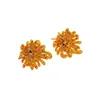 Brincos de Novo Estilo, Joias de Casamento da Moda Estilo Chinês, Brincos de Flor de Neve Crisântemo Estilo Antigo Banhados a Ouro, Joias Femininas Atacado