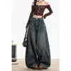 Jeans Vintage Desgastados Scimitar para Mujer, Nuevo Estilo Primavera/Verano, Corte Holgado, Adelgazantes, Pantalones Casuales de Pierna Ancha, Pantalones Largos hasta el Suelo