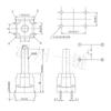 TS-I024 interruptor táctil para lavadora 10x 10x 19.5mm de alto botón a botón impermeable y a prueba de polvo recto en 4 pies