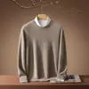 Otoño/Invierno 2026 Suéter de Punto para Hombre 100% Cachemira Pura Cuello Redondo Suéter de Negocios Capa Base Simple Camiseta Capa Base para Jóvenes
