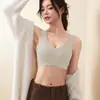 Ropa interior térmica sin costuras tipo algodón para mujer, Sujetador totalmente fijo, Pechos grandes, Sin aros, Espalda bonita para otoño e invierno, Sujetador deportivo