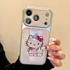 Funda de Teléfono Rosa Claro con Lazo y Temática de Gato para Apple 17 Pro Max, Diseño de Alta Gama para Niñas, Compatible con 16/15/14