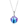 Collar de acero inoxidable europeo y americano transfronterizo al por mayor Collar con forma de abanico y cristal K9 morado Cadena para la clavícula geométrica con forma de concha