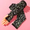 Moda Flor Mujer Nuevo Melocotón Protector Solar Manga de Seda Helada Holgada Estilo Coreano Versátil Conducción Montar al Aire Libre Protector de Brazo