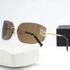 Gafas de sol famosas en Internet de Zhang Yuanying Gafas de sol sin montura de lente curva de alta calidad Gafas de sol personalizadas para mujer