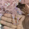 Miçangas de vidro para cubos de açúcar com furo diagonal de 8 mm para correntes de celular de cristal artesanais DIY, acessórios de pulseira simples e estilosos atacado