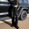 Jeans Anchos Estilo Americano Negro Gris para Mujer Moda Otoño 2024 Pantalones Holgados Caídos para Hombres Bajos