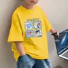 Camiseta Infantil con Letra para Niños, Versión Coreana, Nueva Camiseta de Dibujos Animados de Verano 2026 para Niños Pequeños, Camiseta de Manga Corta para Bebé de Algodón Puro, Estilo Delgado para Niños