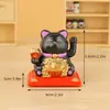 Enfeites de Gato da Sorte Automáticos Solares com Mão Acenando Decoração de Carro Enfeites de Abertura Presente Criativo Enfeites