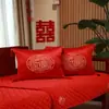 Un Par de Cojines de Boda para la Habitación de la Novia, Cojines con Carácter de Doble Felicidad Rojos, Nuevos Cojines para Sofá de Boda con Rellenos
