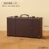 Maleta Vieja de Cuero Estilo Británico Maleta de Mano Estilo Europeo Maleta de Viaje Caja de Almacenamiento Maleta de Equipaje Maleta de Mano Accesorio Decorativo