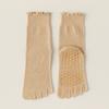 Calcetines de Yoga para Mujer, Calcetines Antideslizantes Profesionales, Calcetines de Encaje para Pilates de Cinco Dedos, Calcetines de Dedos Separados, Calcetines de Media Pantorrilla para Fitness en Interiores para Mujer
