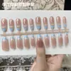 Nuevas Tiras de Uñas Portátiles al por Mayor Cortas Redondas Estilo Coreano Coloridas Lunares Rosa Nude Uñas Lindas Femeninas