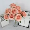 Flores Artificiales para Boda, Rosas de Diamante de Nueve Cabezas, Arreglos Florales para Salón de Bodas, Decoraciones para Pasillo, Exhibición en Casa, Flores de Seda para Exportación