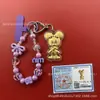 Llavero de tela con logo de empresa personalizado Cadena para teléfono móvil Angela Lámina de oro puro Oro 999 Regalo de aniversario