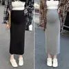 Falda Media de Maternidad sin Tirantes para Mujer Estilo Delgado Primavera Verano 2026 Estilo Nuevo Embarazo Talla Grande Falda Midi Gris con Caída