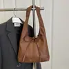 Bolso de Hombro Simple tipo Tote para Mujer 2025 Estilo Coreano Cuero Aceitado y Encerado Elegante Lazo Francés Gran Capacidad
